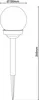 A line drawing of a garden light with dimensions indicated. Produktbild-Vorschau