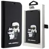 A black Karl Lagerfeld phone case with a Karl and Choupette design, shown in its packaging. Produktbild-Vorschau