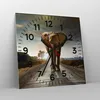 Wanduhr - Quadrat - Glasuhr - Elefant Straße Landschaft - Produktbild-Vorschau 4
