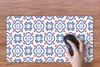MuchoWow® Mauspad Mousepad Blume - Blau - Rot - Muster Produktbild-Vorschau 4