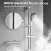 JOHO Edelstahl Duschstange 100 cm mit Duschablage, Produktbild-Vorschau 2
