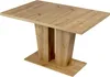Esstisch mit rechteckiger Platte aus Artisan Eiche und Säulenfuß aus Holz, Gesamtansicht. Produktbild-Vorschau