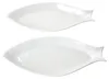 2x Fischteller OSLO weiß Porzellan 31x15cm Fischform Produktbild-Vorschau 3