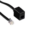 A black RJ-12 cable with a clear connector and a black adapter. Náhled obrázku produktu