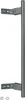 A silver refrigerator handle with two gray brackets and two silver washers. Produktbild-Vorschau