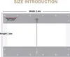 Diagram showing the dimensions and features of a transparent plane with eyelets. Produktbild-Vorschau