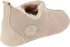 A close-up side view of a beige slipper with a cream heel. Náhled obrázku produktu
