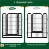 Comparison of an "Updated" and "Before" version of a pet playpen lock system. Podgląd zdjęcia produktu