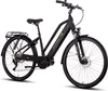 A studio shot of a black electric trekking bicycle against a white background. Produktbild-Vorschau