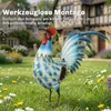 Hahn-Gartenstatue, Metall-Gartenfigur, 41 cm stehende Produktbild-Vorschau 7