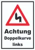 Schild Achtung Doppelkurve links A0 Rückseite selbstklebend Produktbild-Vorschau 1