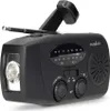 A black emergency radio with a flashlight and antenna. Produktbild-Vorschau