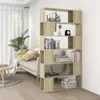 A bookshelf room divider in a living room setting. Produktbild-Vorschau