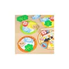 A collection of wooden food toys arranged on a light wooden surface. Podgląd zdjęcia produktu