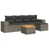 Design 6-tlg. Garten-Sofagarnitur mit Kissen Grau Poly Produktbild-Vorschau 2