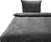 A gray duvet cover and pillow are neatly folded and presented against a white background. Produktbild-Vorschau