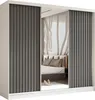 240 cm Kleiderschrank Erika mit Lamellen und Spiegel Produktbild-Vorschau 1