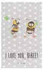 Mr. & Mrs. Panda Wandbild Bienen Paar - Grau Pastell - Produktbild-Vorschau 1