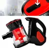 A collage showing a close-up of a vacuum cleaner's dustbin and a shot of a living room with furniture. Produktbild-Vorschau