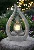 Solarleuchte Buddha Skulptur Granit-Optik mit Glaskugel Produktbild-Vorschau 1