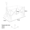 A diagram showing the dimensions of a foldable wagon. Produktbild-Vorschau