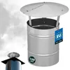 A chimney cap with a "Made in EU" tag and size information. Produktbild-Vorschau