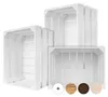 Creative Deco 3 x Witte Houten Kist, 40 x 30 x 23 cm Productafbeelding-voorbeeld 1