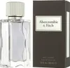 A bottle of Abercrombie & Fitch First Instinct Eau de Toilette for men and its packaging are displayed side-by-side against a white background. Náhľad obrázku produktu