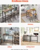 Collage of four images showing a narrow bar table in different settings: cafe, kitchen, office, and living room. Produktbild-Vorschau