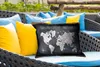 MuchoWow® Outdoor Kissen - Weltkarte - Kreidetafel - Zitat Produktbild-Vorschau 4