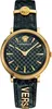 Versace VE8101019 V-Circle Lady gold schwarz Leder Armband Produktbild-Vorschau 1