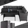 CASARIA® Polyrattan hoek loungeset met WPC eettafel, Productafbeelding-voorbeeld 1