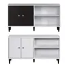 Evolution meuble TV 2 portes, 2 étagères blanc, noir. Voir les images du produit 1
