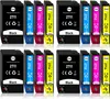 A collection of printer ink cartridges arranged in two rows. Produktbild-Vorschau