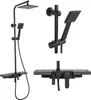A black shower set is displayed against a white background. Produktbild-Vorschau