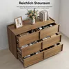 Kommode mit 6 Schubladen 115x48x78cm Holz Eichenfarbe für Produktbild-Vorschau 7