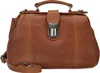 A brown leather handbag is shown against a white background. Podgląd zdjęcia produktu
