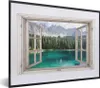 MuchoWow® Gerahmtes Poster Aussicht - Berg - Wasser 40x30 Produktbild-Vorschau 1