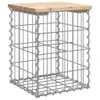 A gabion garden bench with a wooden top, shown against a white background. Produktbild-Vorschau