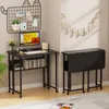 Klapptisch mit Rollen 80x58cm,Platzsparender Schreibtisch Produktbild-Vorschau 2