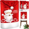 A collage of Christmas-themed chair covers featuring Santa Claus. Produktbild-Vorschau