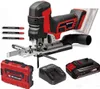 A jigsaw, battery, charger, and accessories laid out on a white background. Produktbild-Vorschau