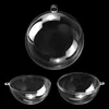 A set of clear plastic spheres, one whole and two halves, against a black background. Produktbild-Vorschau