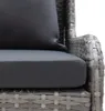 vidaXL Garten-Ecksofas 2 Stk. Poly Rattan Grau Produktbild-Vorschau 3