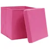 vidaXL Scatole con coperchio 4 pezzi 28x28x28 cm Rosa Anteprima dell’immagine prodotto 2