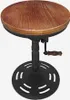 Barhocker mit Kurbel verstellbar im Vintage-Stil Zunor Produktbild-Vorschau 3
