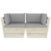 Garten-Palettensofa 2-Sitzer mit Kissen Fichtenholz Produktbild-Vorschau 3