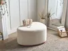 BELIANI Pouf Hellbeige Stoff Gepolstert Asymmetrische Form Produktbild-Vorschau 2