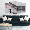 5-teiliges leinwandbild banksy mädchen luftballon 150x100 Produktbild-Vorschau 3