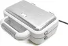 A silver and white Breville waffle maker is shown from a slightly elevated side angle on a white background. Produktbild-Vorschau